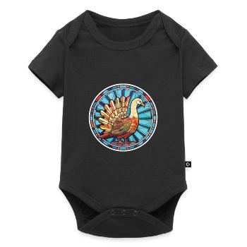 Turkey Pet Colorful Watercolor Animal Illustration - Baby Premium short-sleeve bodysuit - black - Front