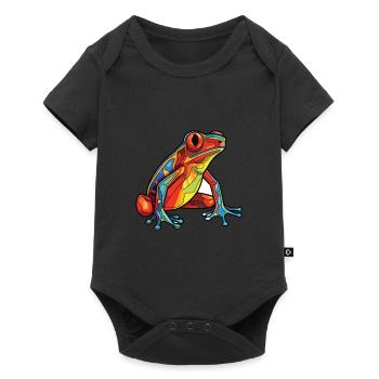 Grenouille Aquarelle Colorée Animal Illustration D’animaux De Compagnie - Body à manches courtes Premium Bébé - noir - Devant