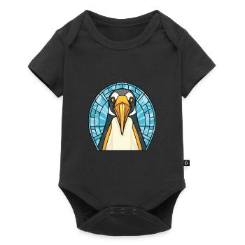 Penguin Colorful Watercolor Animal Illustration - Baby Premium short-sleeve bodysuit - black - Front