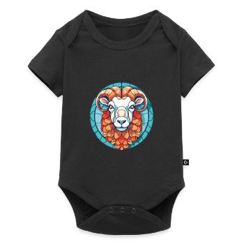 Sheep Colorful Watercolor Animal Pet Illustration - Baby Premium short-sleeve bodysuit - black - Front