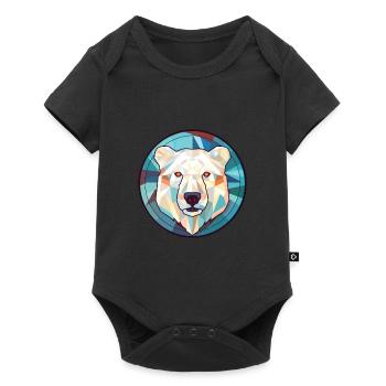 Polar Bear Colorful Watercolor Animal Illustration - Baby Premium short-sleeve bodysuit - black - Front