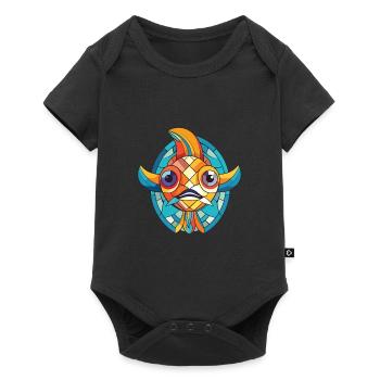 Fish Colorful Watercolor Animal Pet Illustration - Baby Premium short-sleeve bodysuit - black - Front