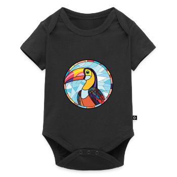 Toucan aquarelle colorée Animal animal de compagnie Illustration - Body à manches courtes Premium Bébé - noir - Devant