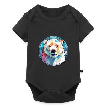 Polar Bear Colorful Watercolor Animal Illustration - Baby Premium short-sleeve bodysuit - black - Front