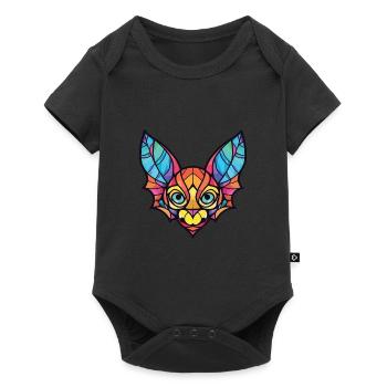 Bat Colorful Watercolor Animal Pet Illustration - Baby Premium short-sleeve bodysuit - black - Front