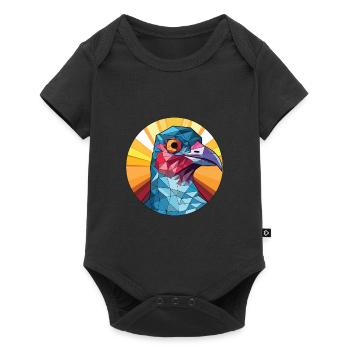 Kuckuck buntes Aquarell Tier Haustier Illustration - Baby Premium Kurzarmbody - Schwarz - Vorne