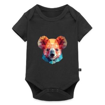 Koala buntes Aquarell Tier Haustier Illustration - Baby Premium Kurzarmbody - Schwarz - Vorne