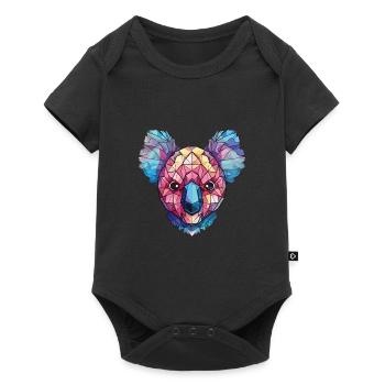 Koala buntes Aquarell Tier Haustier Illustration - Baby Premium Kurzarmbody - Schwarz - Vorne