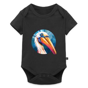 Pélican Oiseau Coloré Aquarelle Animal Cartoon - Body à manches courtes Premium Bébé - noir - Devant