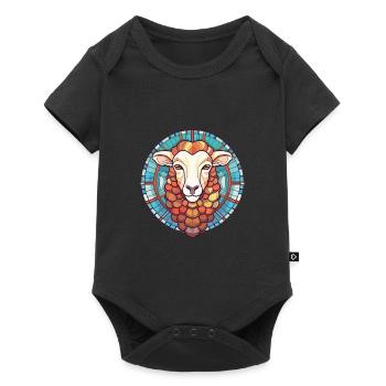 Sheep Colorful Watercolor Animal Pet Illustration - Baby Premium short-sleeve bodysuit - black - Front