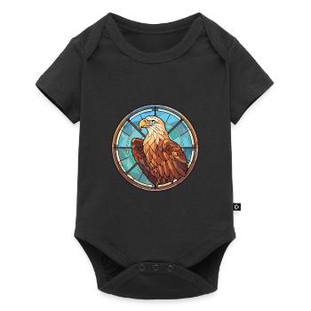 Eagle Colorful Watercolor Animal Pet Illustration - Baby Premium short-sleeve bodysuit - black - Front