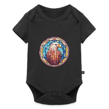 Eagle Colorful Watercolor Animal Pet Illustration - Baby Premium short-sleeve bodysuit - black - Front