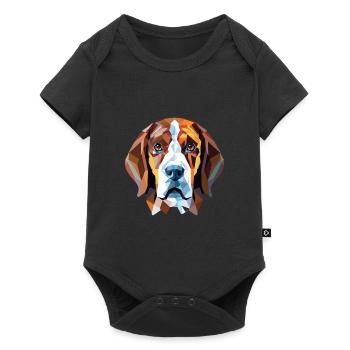 Anglos Français De Petite Venerie Chien Aquarelle - Body à manches courtes Premium Bébé - noir - Devant