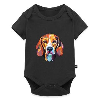 Illustration à l’aquarelle de race de chien Fousek Cesky - Body à manches courtes Premium Bébé - noir - Devant