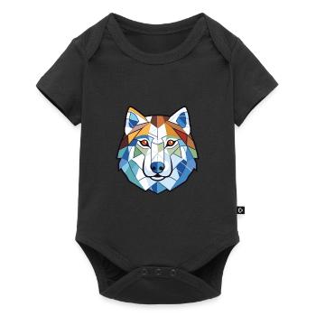 Illustration à l’aquarelle de race de chien esquimau canadien - Body à manches courtes Premium Bébé - noir - Devant