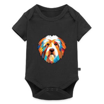 Catalan Sheepdog Dog Breed Watercolor Illustration - Baby Premium short-sleeve bodysuit - black - Front