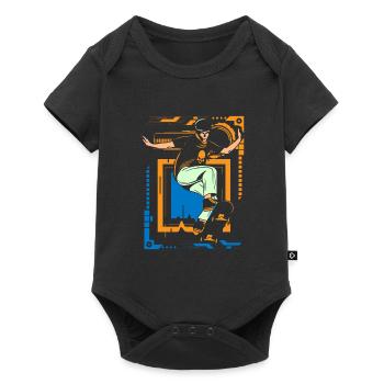 Cyborg Retro Japan Scifi - Baby Premium short-sleeve bodysuit - black - Front