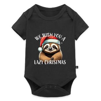 Paresseux de Noël Nous vous souhaitons un Noël paresseux - Body à manches courtes Premium Bébé - noir - Devant