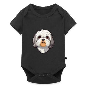 Maltais Shih Tzu Chien Race Cartoon Kawaii Illustra - Body à manches courtes Premium Bébé - noir - Devant