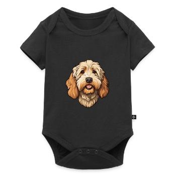 Labradoodle Dog Breed Cartoon Kawaii Illustration - Baby Premium short-sleeve bodysuit - black - Front
