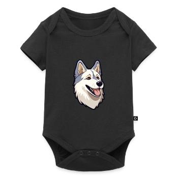 Kishu Ken Hunderasse Cartoon Kawaii Illustration - Baby Premium Kurzarmbody - Schwarz - Vorne
