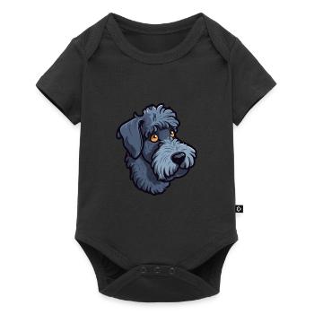 Kerry Blue Terrier Dog Breed Cartoon Kawaii Illust - Baby Premium short-sleeve bodysuit - black - Front
