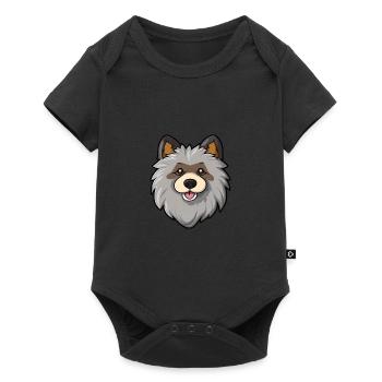 Keeshond Dog Breed Cartoon Kawaii Illustration - Baby Premium short-sleeve bodysuit - black - Front
