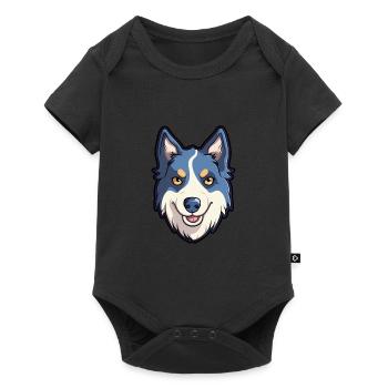 Karelo Finnische Laika Hunderasse Cartoon Kawaii Illu - Baby Premium Kurzarmbody - Schwarz - Vorne
