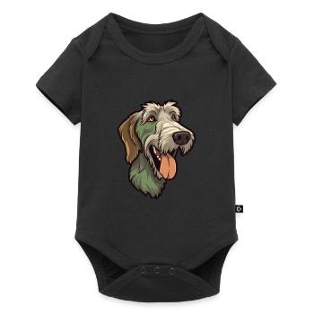 Irish Wolfhound chien race Cartoon Kawaii Illustrat - Body à manches courtes Premium Bébé - noir - Devant