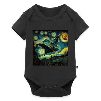 Bat, Van Gogh, Starry Night, Animal - Baby Premium short-sleeve bodysuit - black - Front