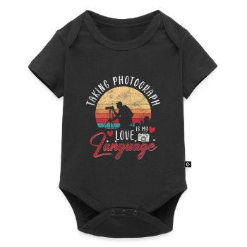 Kamera Fotografie Objektiv Herzschlag - Baby Premium Kurzarmbody - Schwarz - Vorne