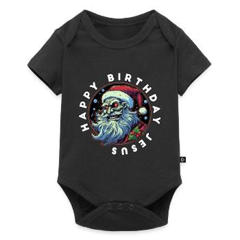 Ugly Christmas Happy Birthday Jesus Weihnachten - Baby Premium short-sleeve bodysuit - black - Front