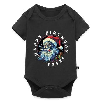 Ugly Christmas Happy Birthday Jesus Weihnachten - Baby Premium short-sleeve bodysuit - black - Front