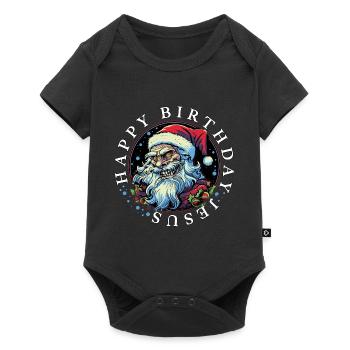 Ugly Christmas Happy Birthday Jesus Weihnachten - Baby Premium short-sleeve bodysuit - black - Front