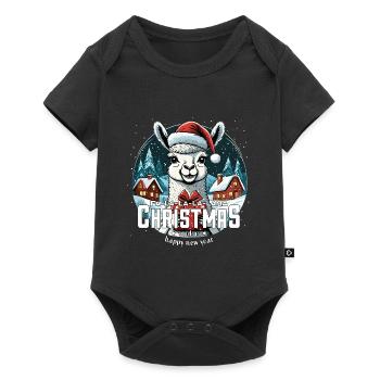 Christmas Llama Fa La La La Lama Christmas - Baby Premium short-sleeve bodysuit - black - Front