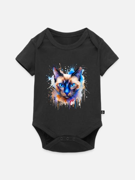 Siamkatze - Baby Premium Kurzarmbody - Schwarz