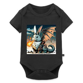 Dragon lapin cracheur de feu #01 - Body à manches courtes Premium Bébé - noir - Devant