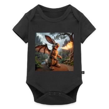 Fire Breathing Bunny Dragon #17 - Baby Premium short-sleeve bodysuit - black - Front