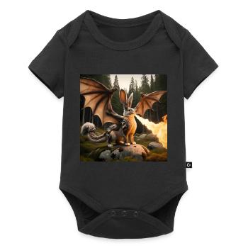Fire Breathing Bunny Dragon #16 - Baby Premium short-sleeve bodysuit - black - Front