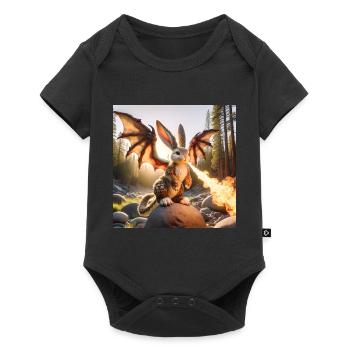 Fire Breathing Bunny Dragon #12 - Baby Premium short-sleeve bodysuit - black - Front
