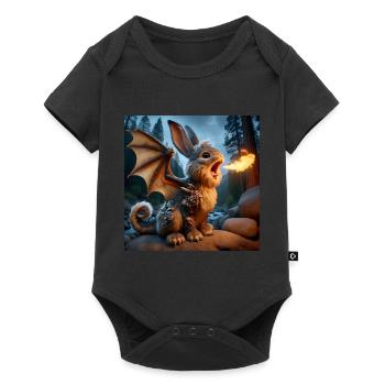 Fire Breathing Bunny Dragon #18 - Baby Premium short-sleeve bodysuit - black - Front