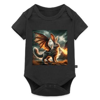 Fire Breathing Bunny Dragon #03 - Baby Premium short-sleeve bodysuit - black - Front