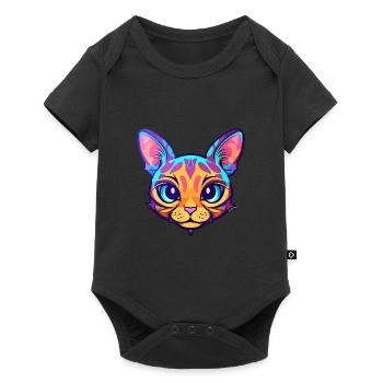 Havane Brown Cat Breed Aquarelle Cartoon Kawaii - Body à manches courtes Premium Bébé - noir - Devant
