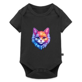Selkirk Rex Cat Breed Watercolor Cartoon Kawaii - Baby Premium short-sleeve bodysuit - black - Front