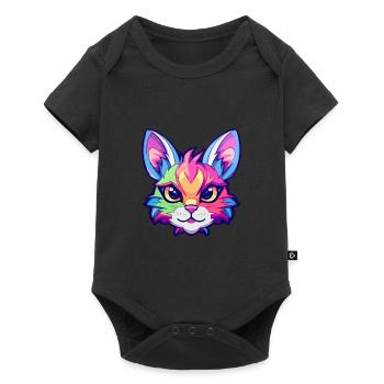 Khao Manee Cat Breed Aquarelle Cartoon Kawaii Pet - Body à manches courtes Premium Bébé - noir - Devant
