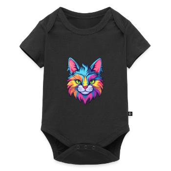 Dilute Calico Cat Breed Watercolor Cartoon Kawaii - Baby Premium short-sleeve bodysuit - black - Front