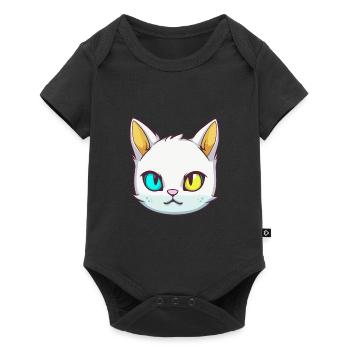 Burmesische Katze Rasse Aquarell Karikatur Kawaii Haustier - Baby Premium Kurzarmbody - Schwarz - Vorne