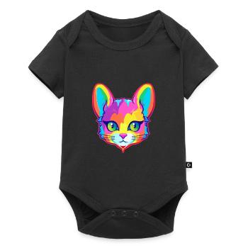 Asian Cat Breed Watercolor Cartoon Kawaii Pet - Baby Premium short-sleeve bodysuit - black - Front