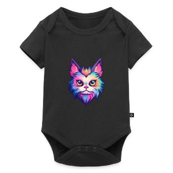 Birma Katze Rasse Aquarell Cartoon Kawaii Haustier - Baby Premium Kurzarmbody - Schwarz - Vorne