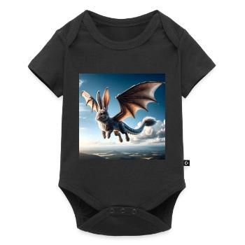 Flying Bunny Dragon #01 - Baby Premium short-sleeve bodysuit - black - Front